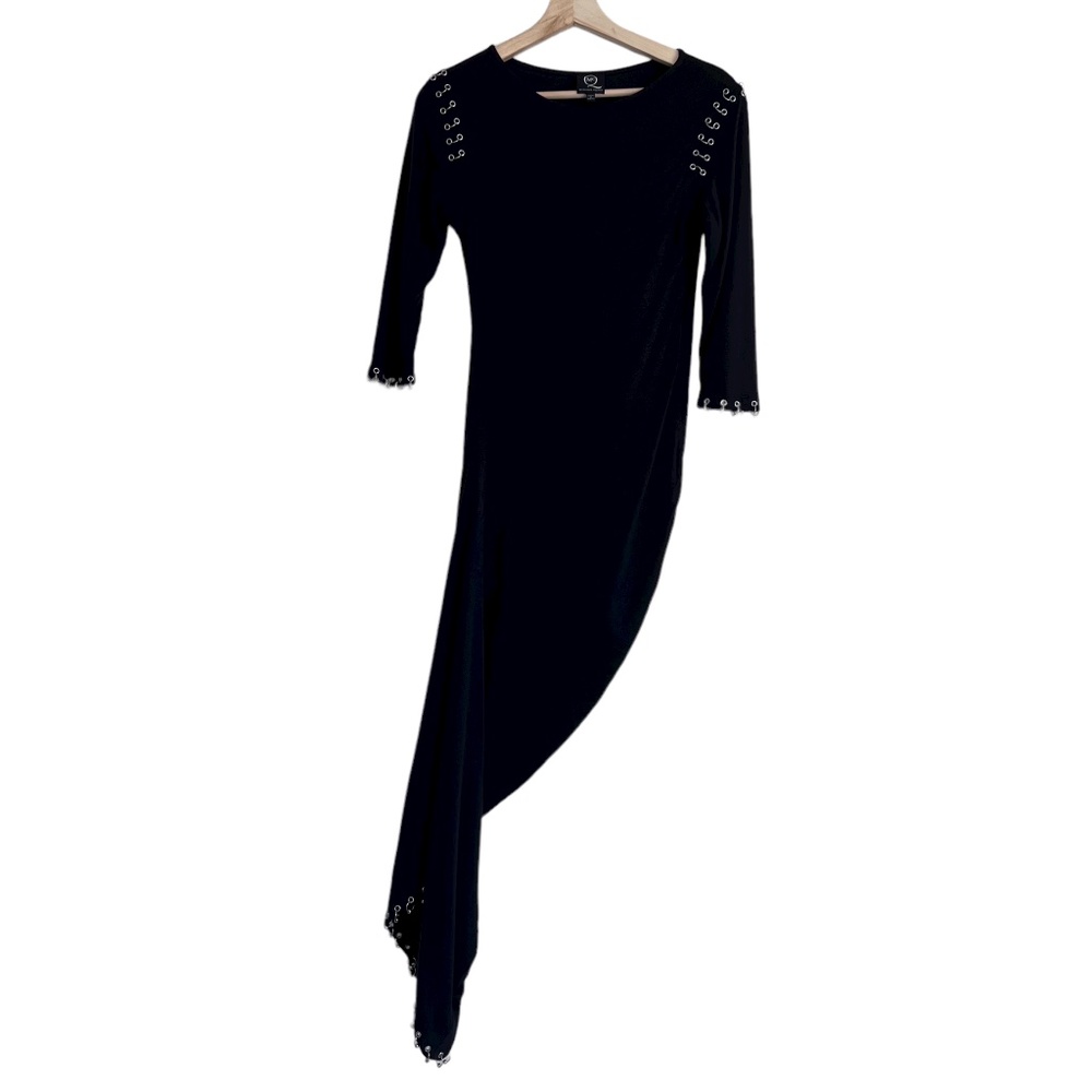 NWOT McQ by Alexander McQueen Long Sleeve Asymetrical Dress Black Size US 2